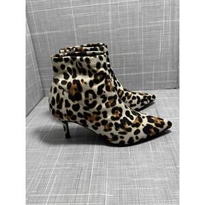 Charles by Charles David Leopard Ankle Booties Heels Womens 5.5 M NWB